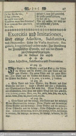 Exercitia und Imitationes, über einige Adjectiva, Substantiva, und Pronomina