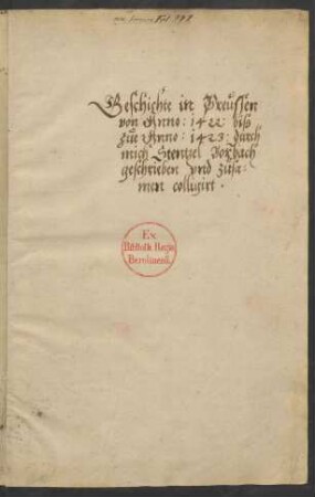 Preußische Chronik, Band 3 (recte: Band 4): Danzig und die Hanse, 1422-1423