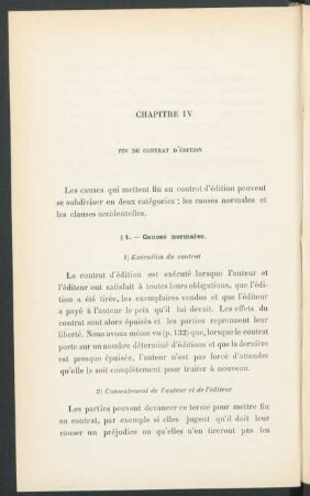Chapitre IV. Fin du contrat d'édition