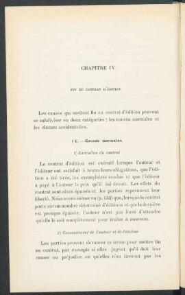 Chapitre IV. Fin du contrat d'édition