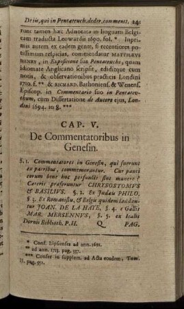 Cap. V. De Commentatoribus in Genesin