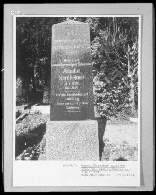 Grabstein von Amalie Nordheimer (gestorben 1914.01.13)