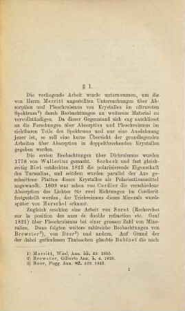 Über die Absorption von ultraroten und ultravioletten Strahlen in doppeltbrechenden Krystallen