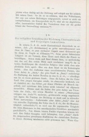 § 4. Der religiöse Grundzug der Dichtung Chateaubriands und derjenigen Lamartines