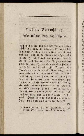 Zwölfte Betrachtung. Jesus auf dem Wege nach Golgatha.