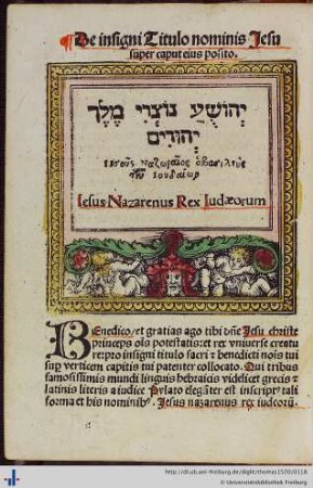 De insigni Titulo nominis Jesu super caput eius posito.