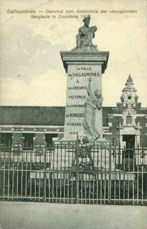 Sallaumines, Denkmal zum Gedächtnis der verunglückten Bergleute in Courrières 1906