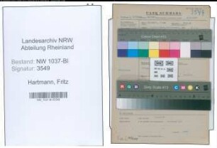 Entnazifizierung Fritz Hartmann , geb. 06.05.1897 (Bahninspektor)