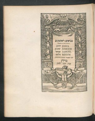 [...] Prophetae anteriores. [...] Josua [...] Judicum [...] Samuel [...] Regum [...]