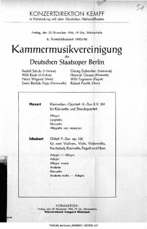 Kammermusikvereinigung der Deutschen Staatsoper Berlin