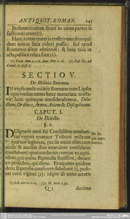 Sectio V. De Militia Romana