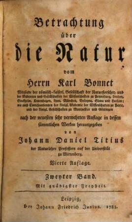 Betrachtung über die Natur, 2
