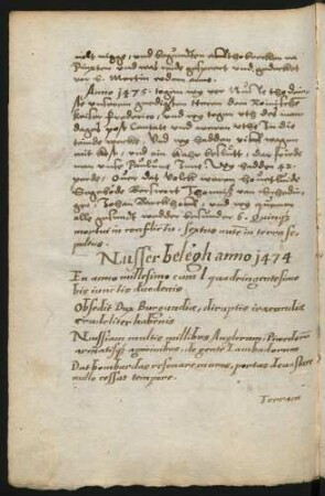 Gedicht über die Belagerung von Neuss durch Karl den Kühnen