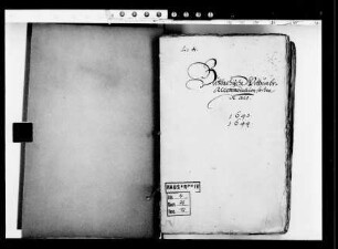Verhandlungen über das Wittumsgut der Landgräfiin Christina Sophie v. Hessen-Butzbach
