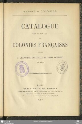 Catalogue des produits des colonies Françaises