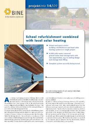 School refurbishment combined with local solar heating.