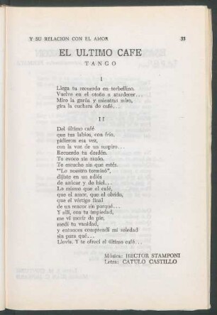 El último café : Tango
