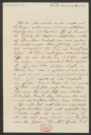 Brief an ... Schott : 30.10.1871