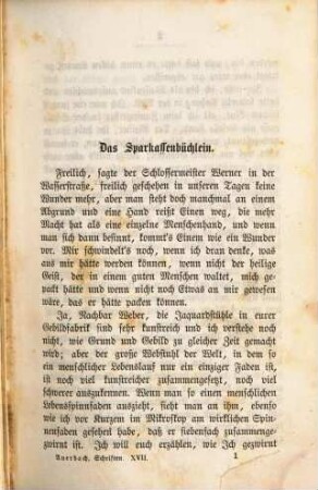 Berthold Auerbach's gesammelte Schriften. 17, Schatzkästlein des Gevattersmanns ; 1