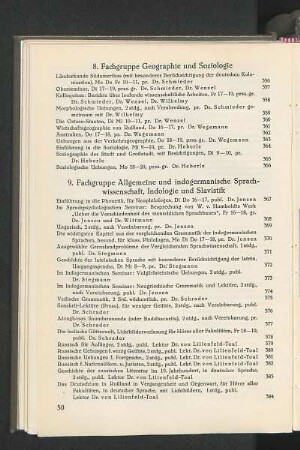8. Fachgruppe Geographie und Soziologie