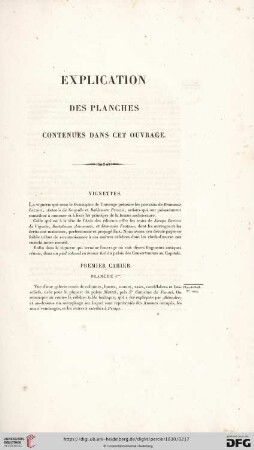 Explication des planches contenues dans cet ouvrage