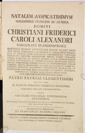 De Franconiae nominis origine