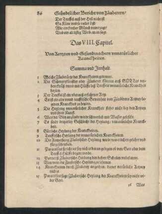 Das VIII. Capitel. Von Aertzten und Gesundmachern unnatürlicher Kranckheiten