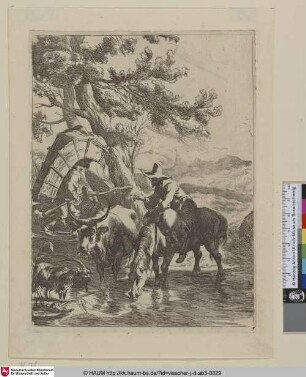 [Der Knabe auf der Brücke; A porter crossing a wooden bridge]