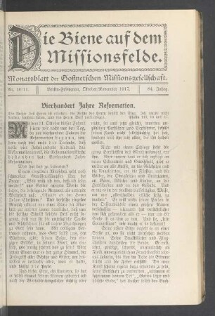 Nummer 10/11. Oktober/November 1917