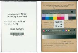 Entnazifizierung Wilhelm Stog , geb. 21.09.1920 ()