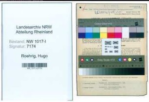 Entnazifizierung Hugo Roehrig , geb. 04.08.1892 (Handelsvertreter)
