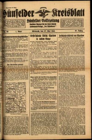 Erste Ausgabe vom Mittwoch, den 27. Mai 1942.
