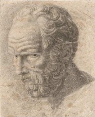 Gärtner, Friedrich von; München, Ludwigstr.; Staatsbibliothek - Porträt - Studie