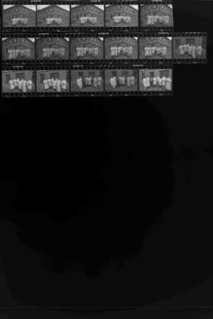 Intervitis '86 - Internationale Ausstellung für Weinbau, Kellerwirtschaft, Abfüll- und Verpackungstechnik mit 52. Deutschem Weinbaukongress, 28.05.-03.06.1986, Messe Stuttgart-Killesberg: Gruppenaufnahmen vor der Gaststätte "Adler"