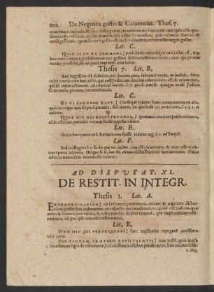 Ad Disputat. XI. De Restit. In Integr.