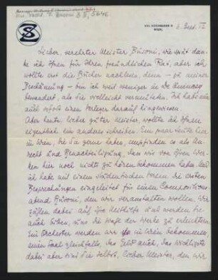 Brief an Ferruccio Busoni : 06.09.1912