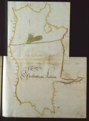 "Reichenberger Vorst. Erster Theil. 1685" (Deckelaufschrift). [Mess- und Rissbuch].