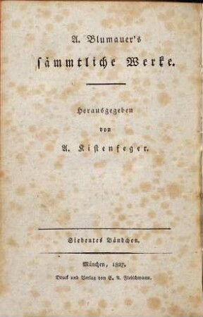 A. Blumauer's sämmtliche Werke, 7. Bändchen. Virgil's Aeneis