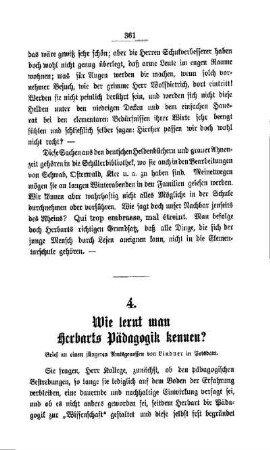 Wie lernt man Herbarts Pädagogik kennen?