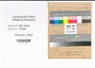 Entnazifizierung Josef Sonneck , geb. 06.07.1899 (Polizeibeamter)