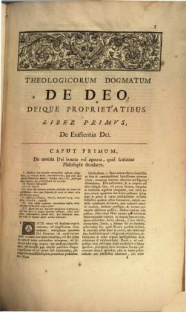 Dogmatum theologicorum ... tomus ..., 1. De Deo, Deique Proprietatibus