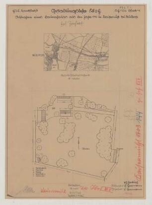 Kaisermühl (Kreis Lebus): Hof Zachert. Lageplan, Messtischblattausschnitt