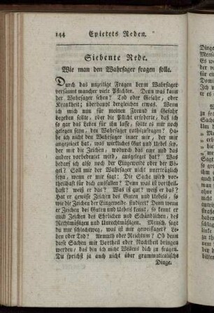Siebente Rede. Wie man den Wahrsager fragen solle