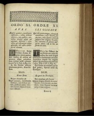 Ordo XI. Aves Ordre XI. Les Oiseaux