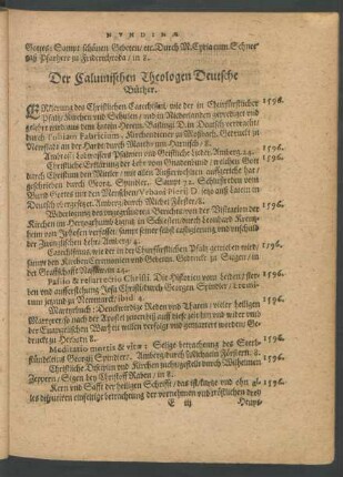 Der Calvinischen Theologen Deutsche Bücher.