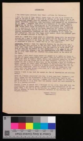 Briefe - Dokumente unmittelbar nach dem 2. Weltkrieg, u.a. Entnazifizierungsverfahren