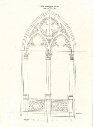 Gärtner, Friedrich von; München; Wittelsbacherpalast - Fenster Nord - u. Südseite (Ansicht)
