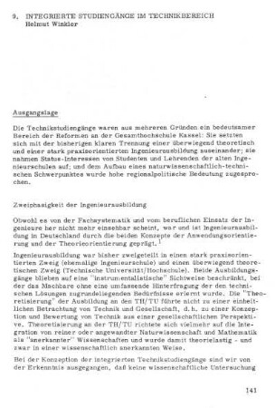 Integrierte Studiengänge im Technikbereich