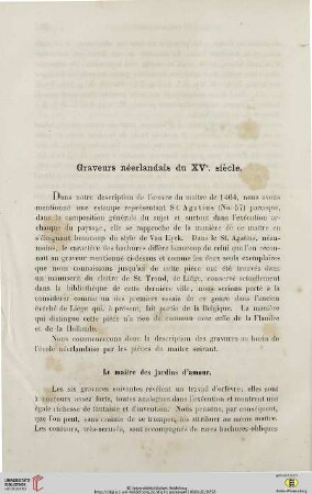 Graveurs néerlandais du XVe. siècle