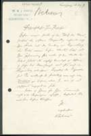Brief von Wilhelm Julius Behrens an Unbekannt